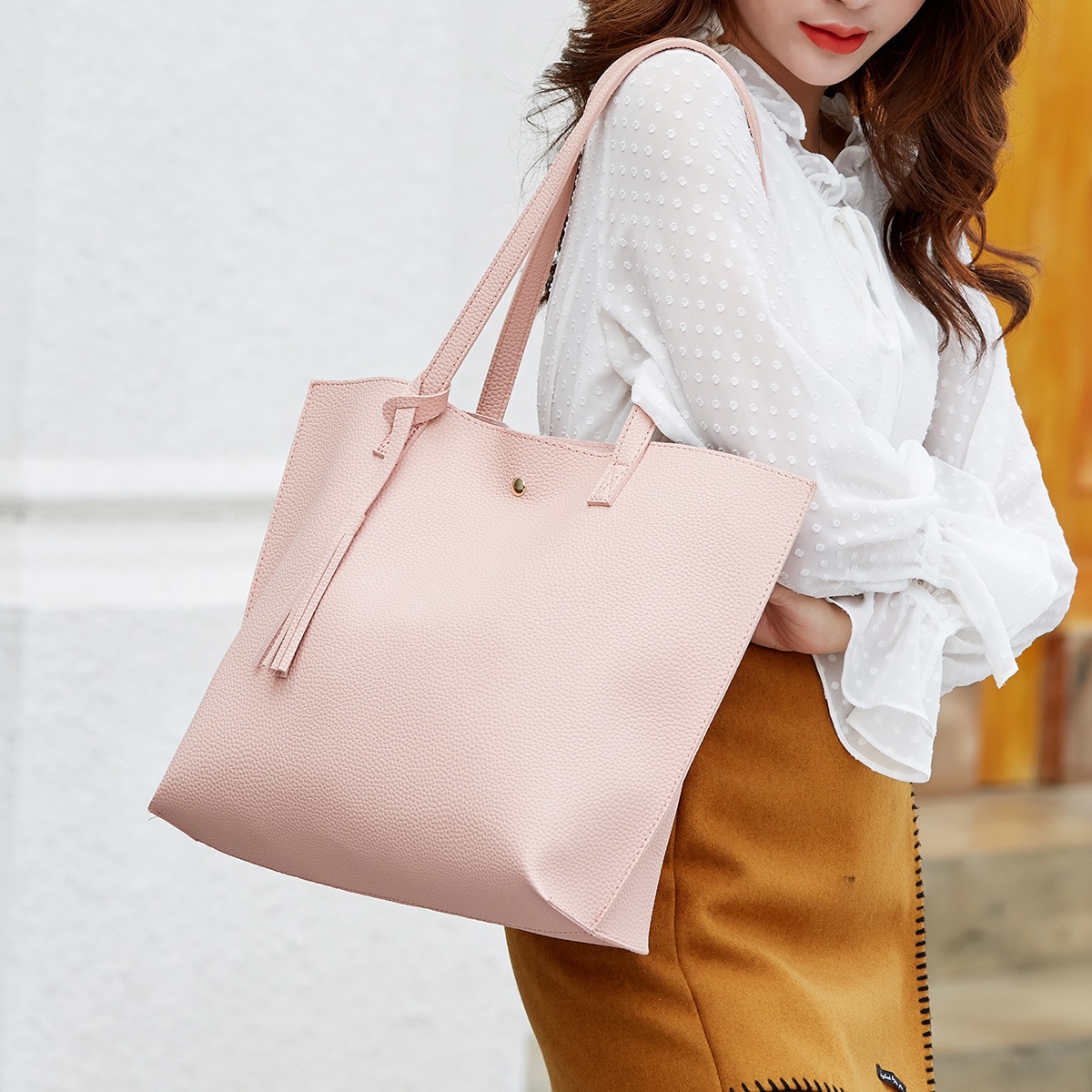 Women's Solid Color Casual Shoulder Bag