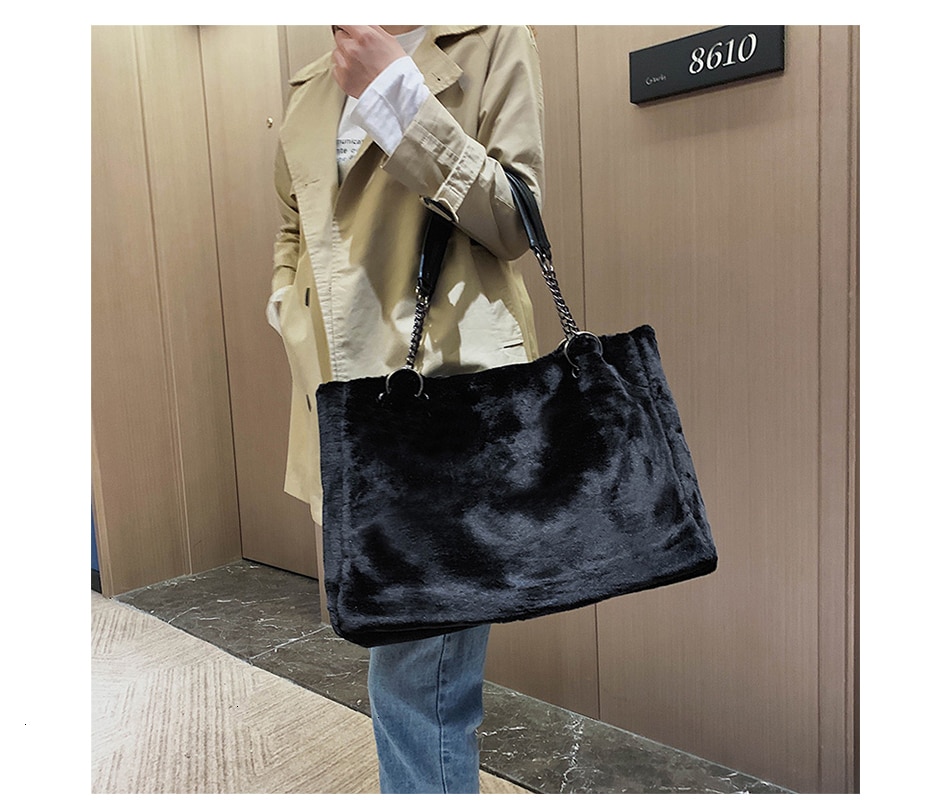 Women's Eco Fur Tote Bag