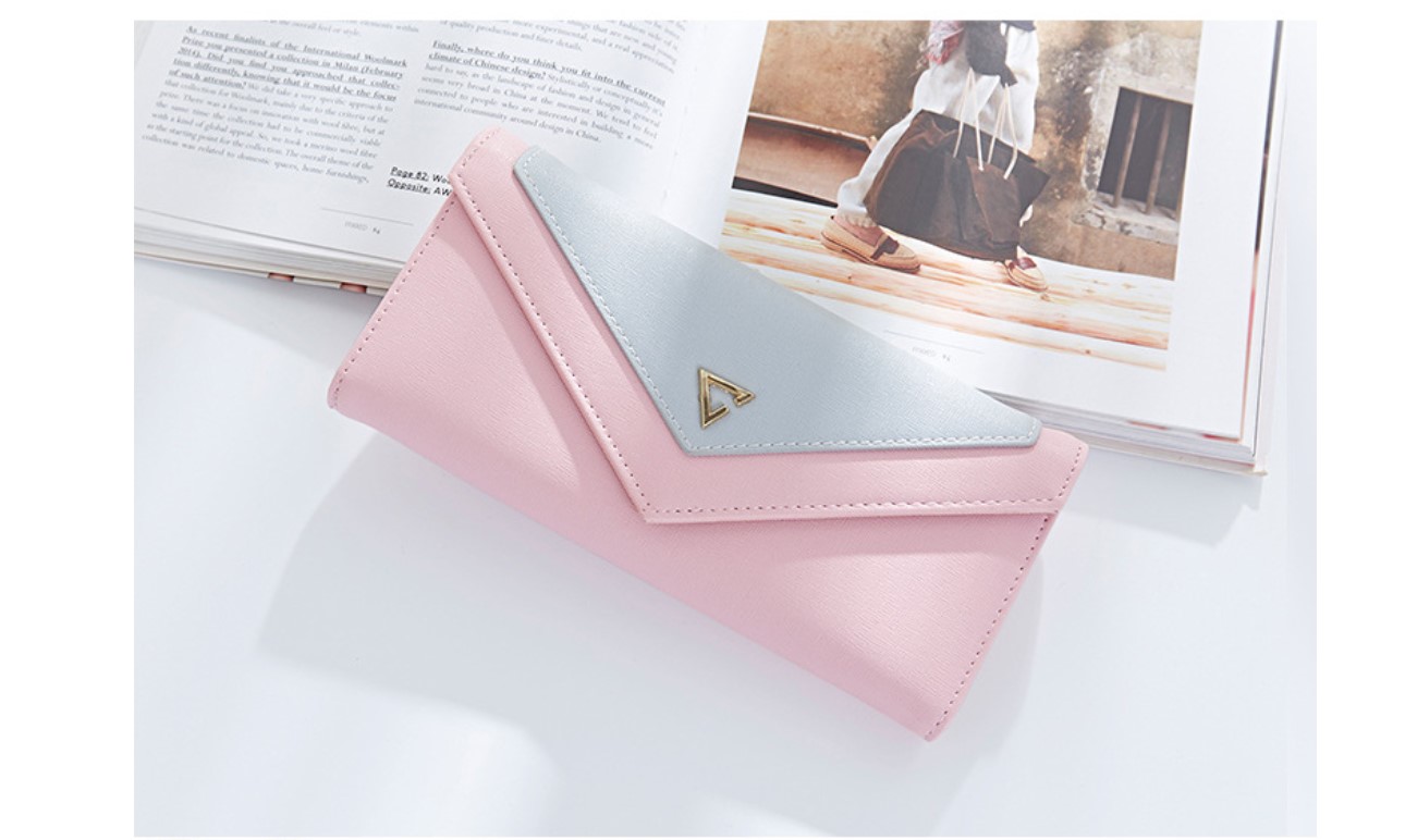 Women's Color Block Long Wallet