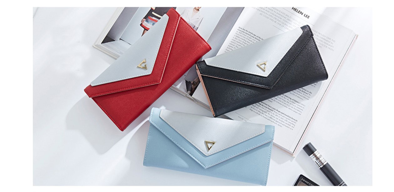 Women's Color Block Long Wallet