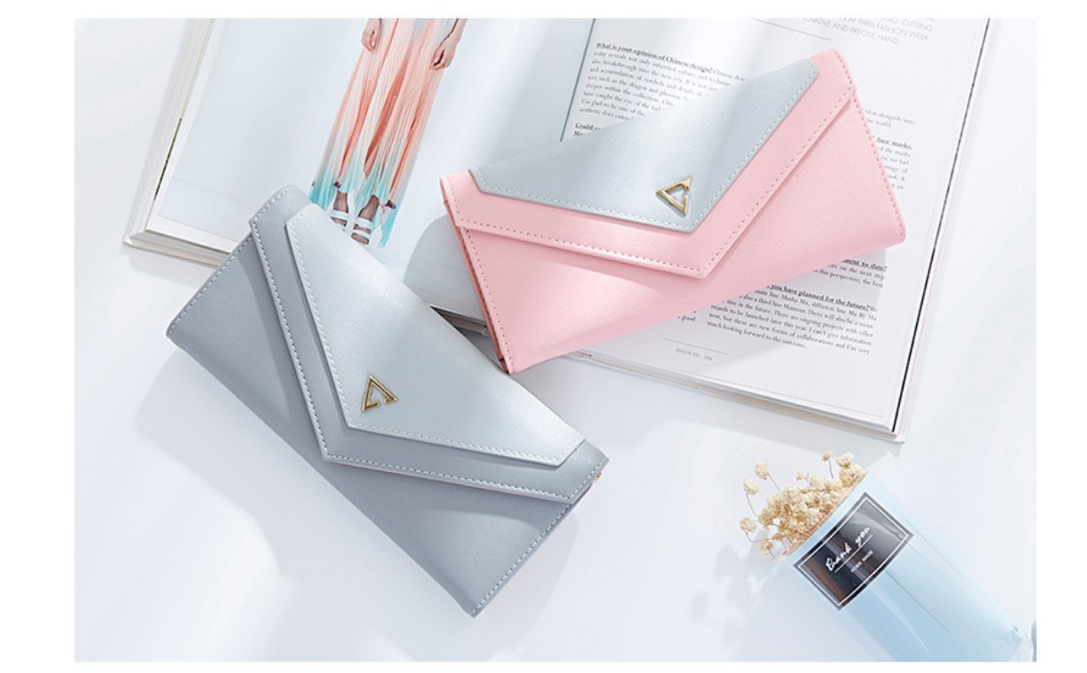 Women's Color Block Long Wallet
