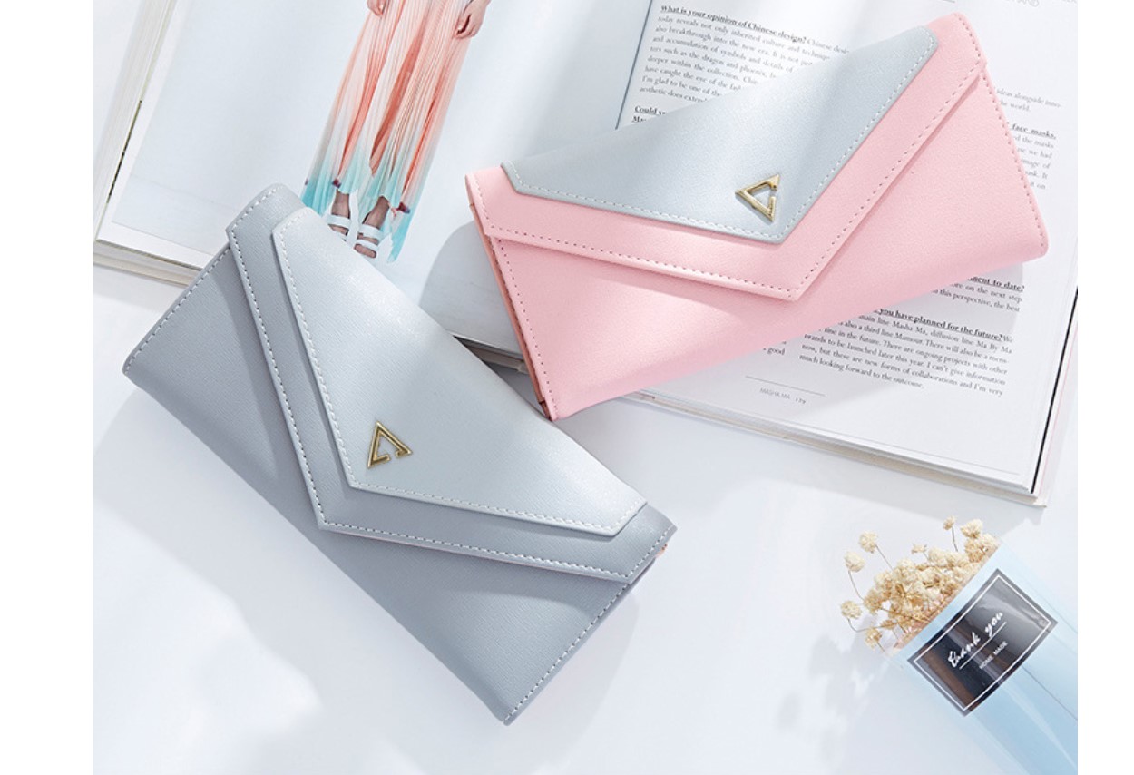 Women's Color Block Long Wallet