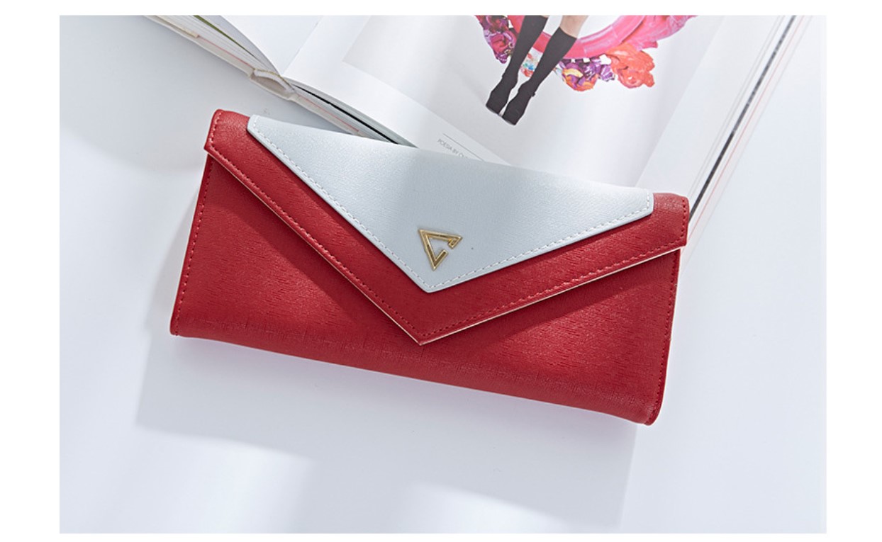Women's Color Block Long Wallet