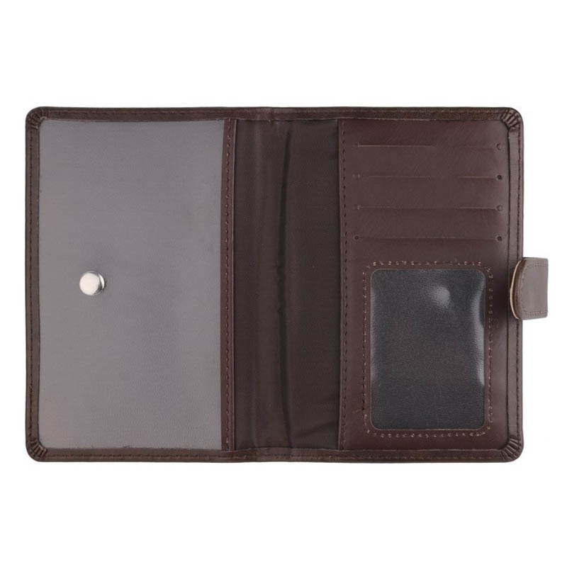 Men's Faux Leather Passport Cover with Driver License Compartment