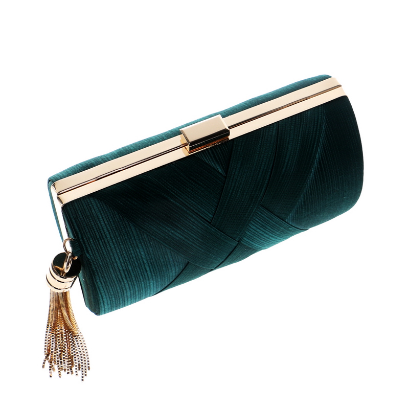 Women's Metal Tassel Clutch Bag