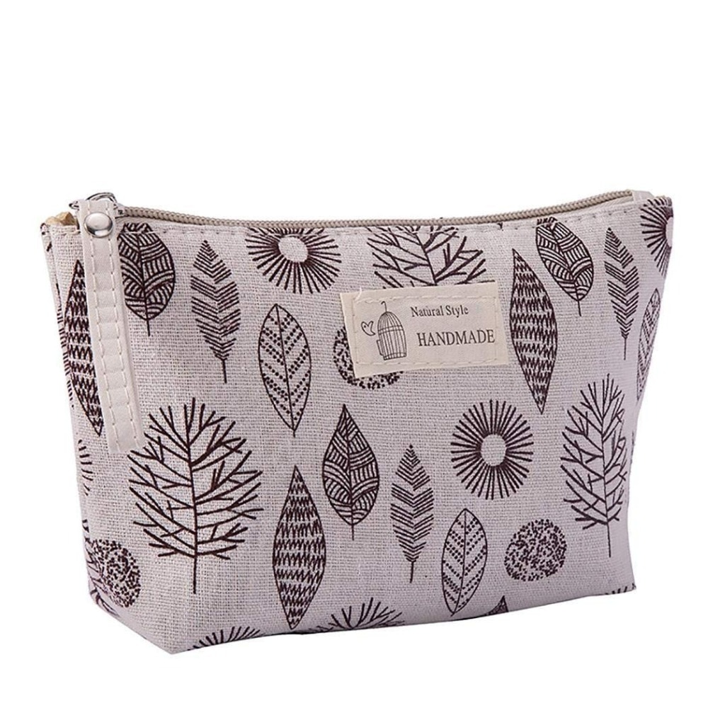Cotton and Linen Cosmetic Bag