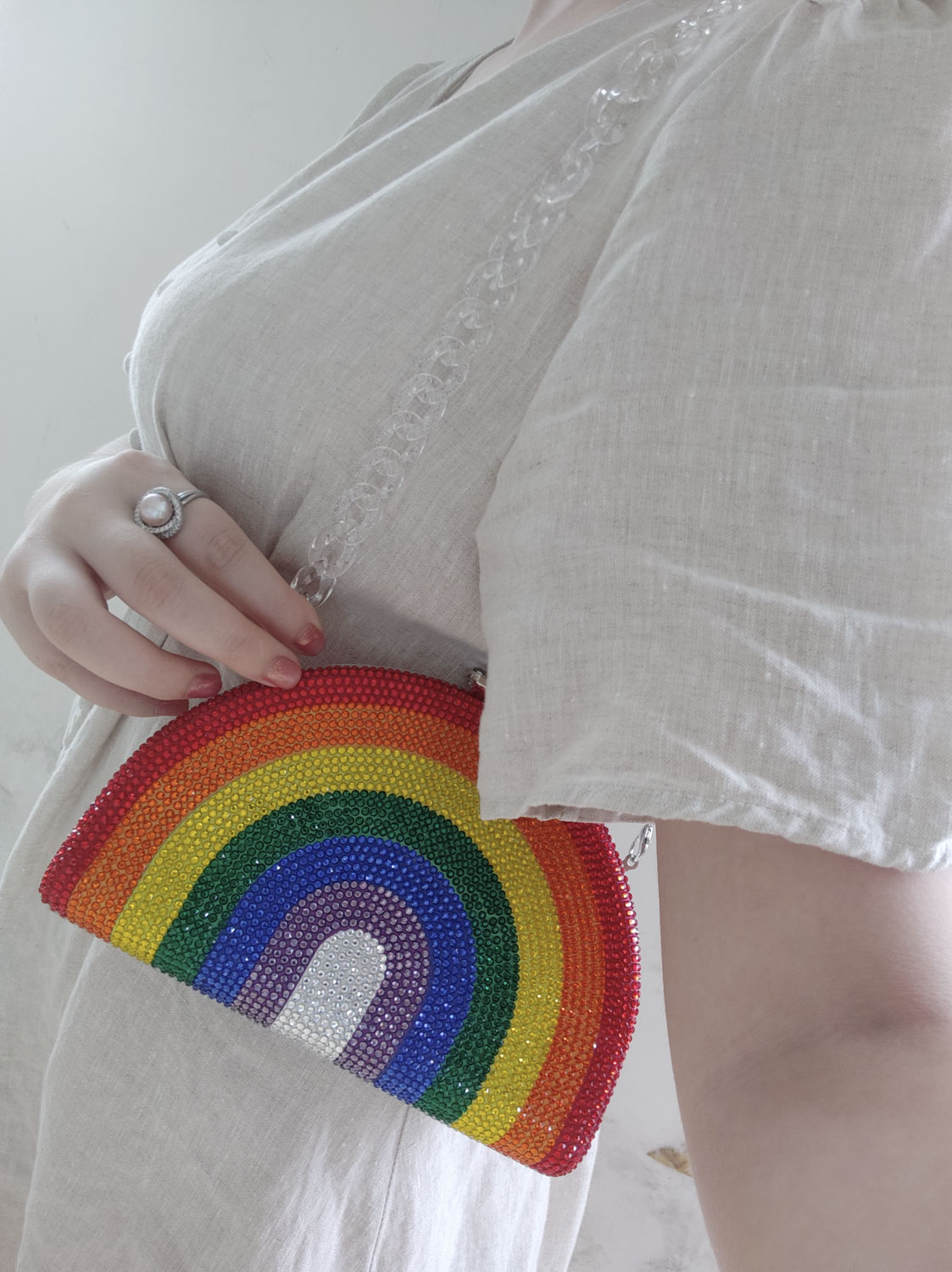 Women's Crystal Rainbow Clutch