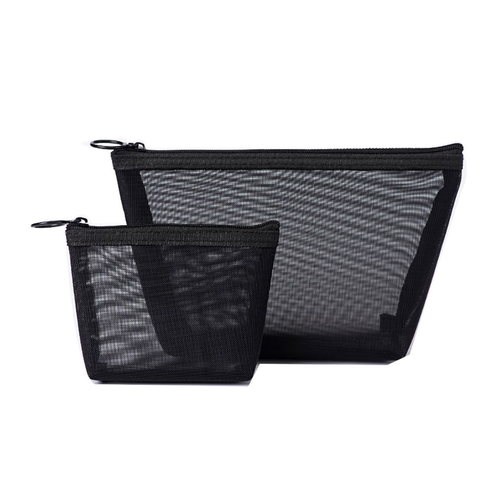 Transparent Black Mesh Makeup Bag