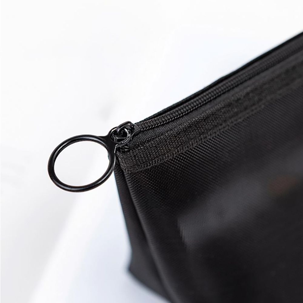 Transparent Black Mesh Makeup Bag