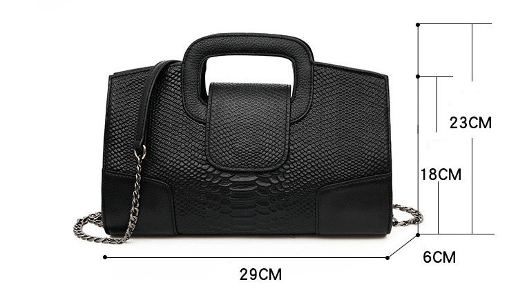 Snake Patterned Cowhide Leather Clutch Bag for Women