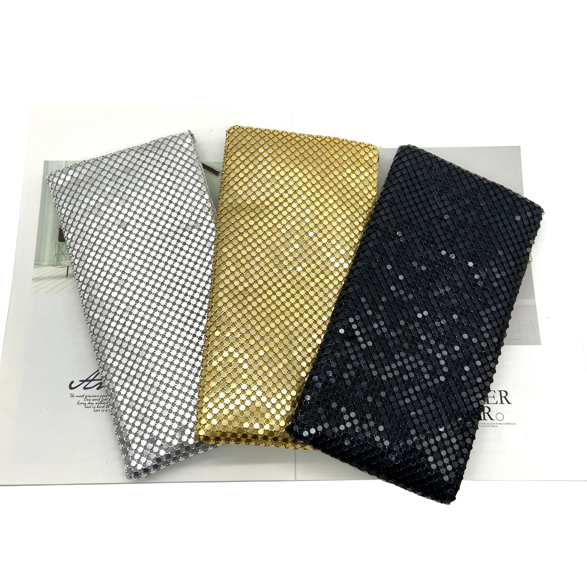 Women's Glittered Scaled Sequin Clutch