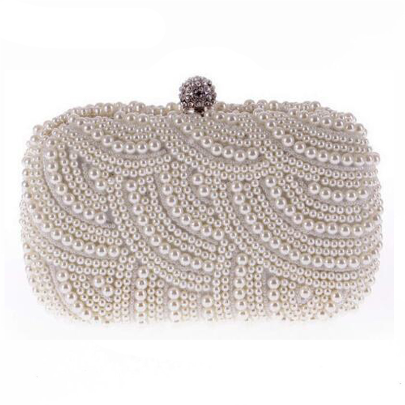 Elegant Pearl Chain Evening Clutch