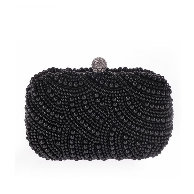 Elegant Pearl Chain Evening Clutch
