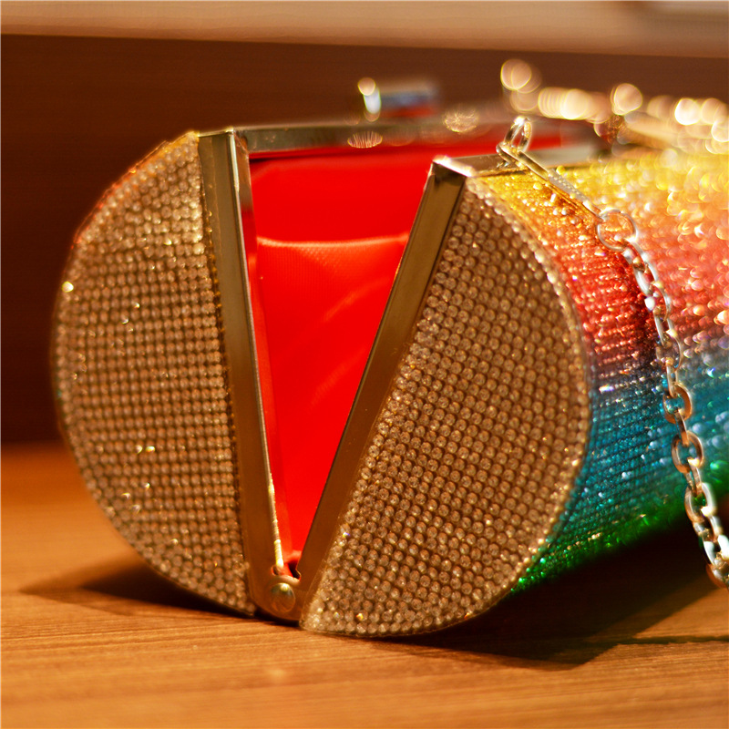 Women's Diamond Rainbow Evening Bag