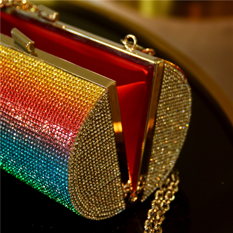 Women's Diamond Rainbow Evening Bag